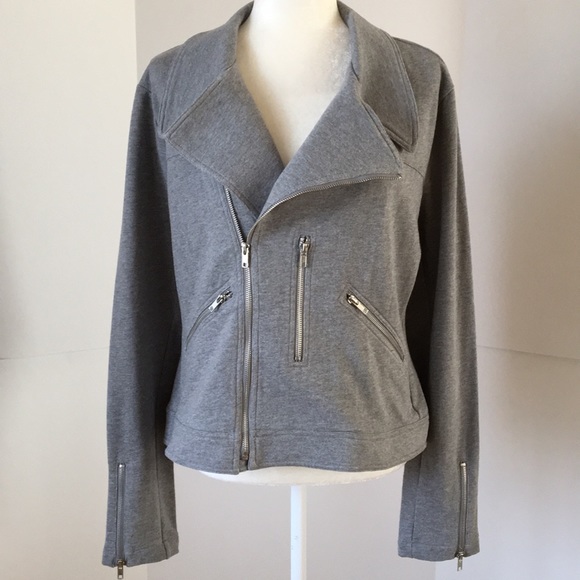 Norma Kamali Jackets & Blazers - Norma Kamali Moto Jacket Gray L 12/14